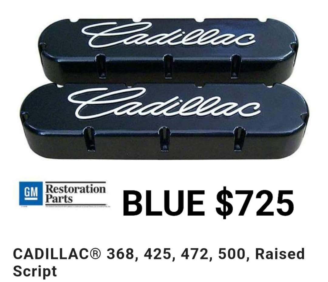 Valve covers Cadillac Blue Raised Script