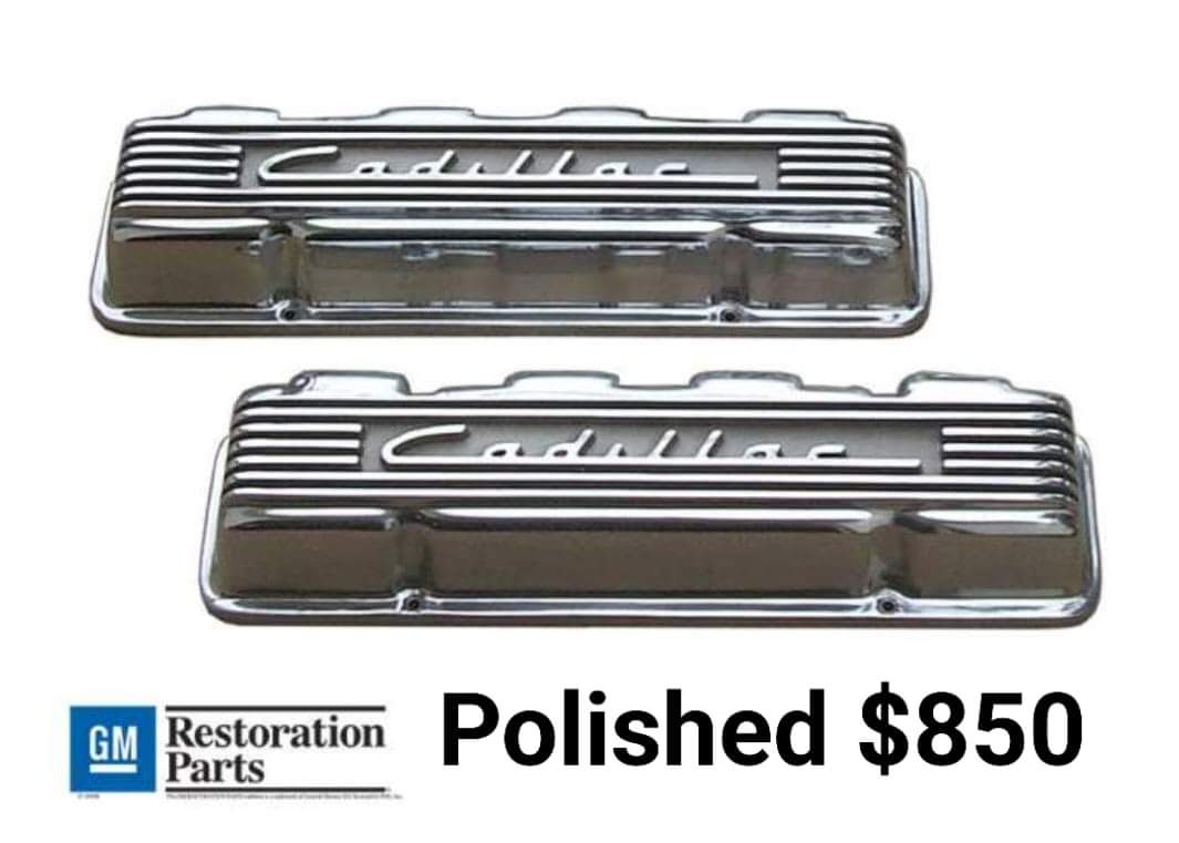 Valve covers Cadillac Script and Fins (331, 365, 390, 429)